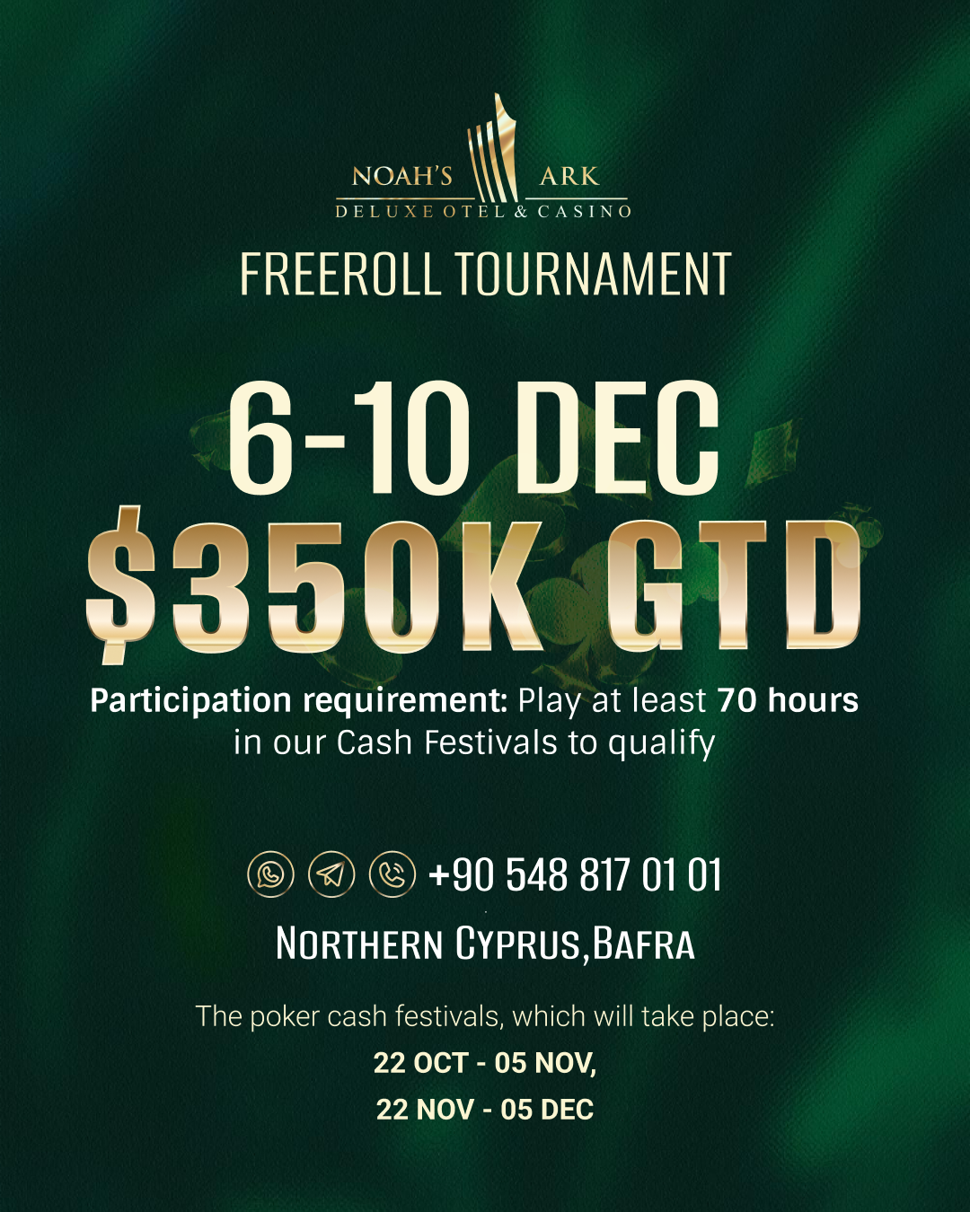 FREEROLL TOURNAMENT | Bafra, Cyprus, 06 - 10 DEC 2025 | $350.000 GTD
